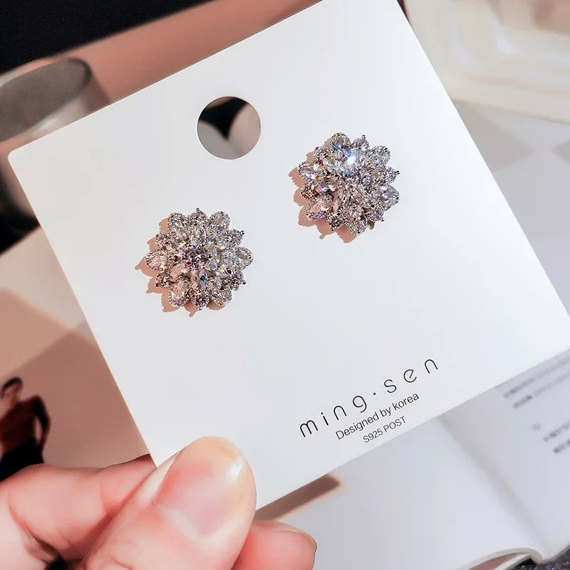 Silver Needle Snowflake Ear Stud - Empire P.E