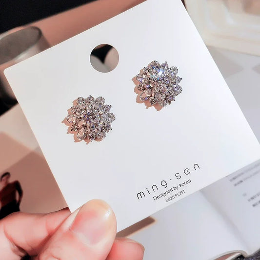 Silver Needle Snowflake Ear Stud - Empire P.E