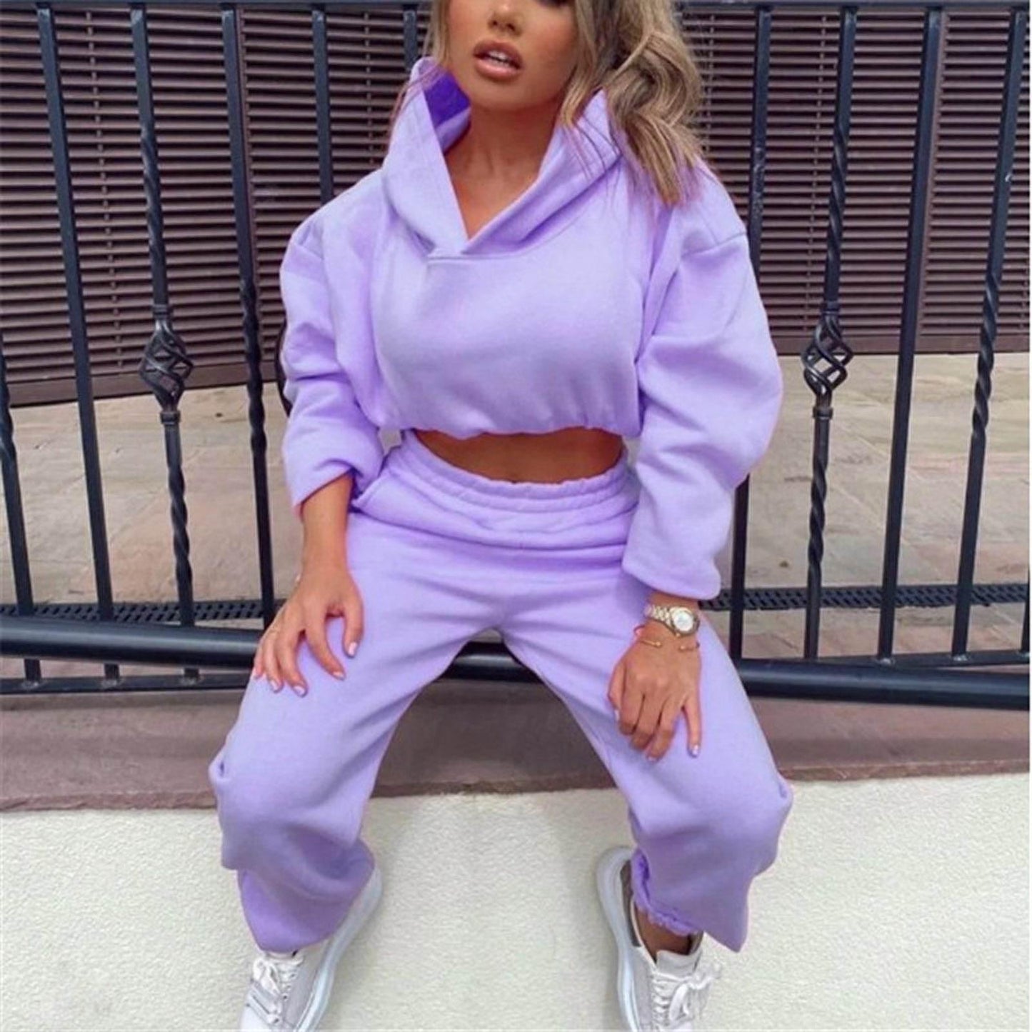 Long-sleeved Sports Casual Suit Waist Two-piece Set - Empire P.E