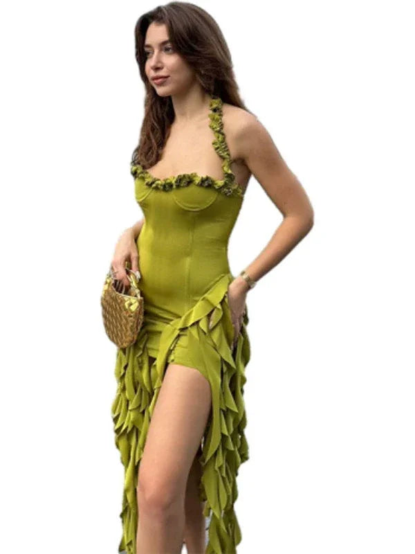 Fashion Long Sleeve Tied Print Sheath Dress - Empire P.E