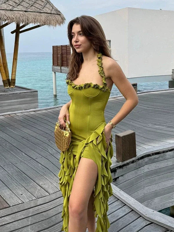 Fashion Long Sleeve Tied Print Sheath Dress - Empire P.E