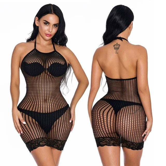 Open Back Fishnet Clothes Bodysuit - Empire P.E