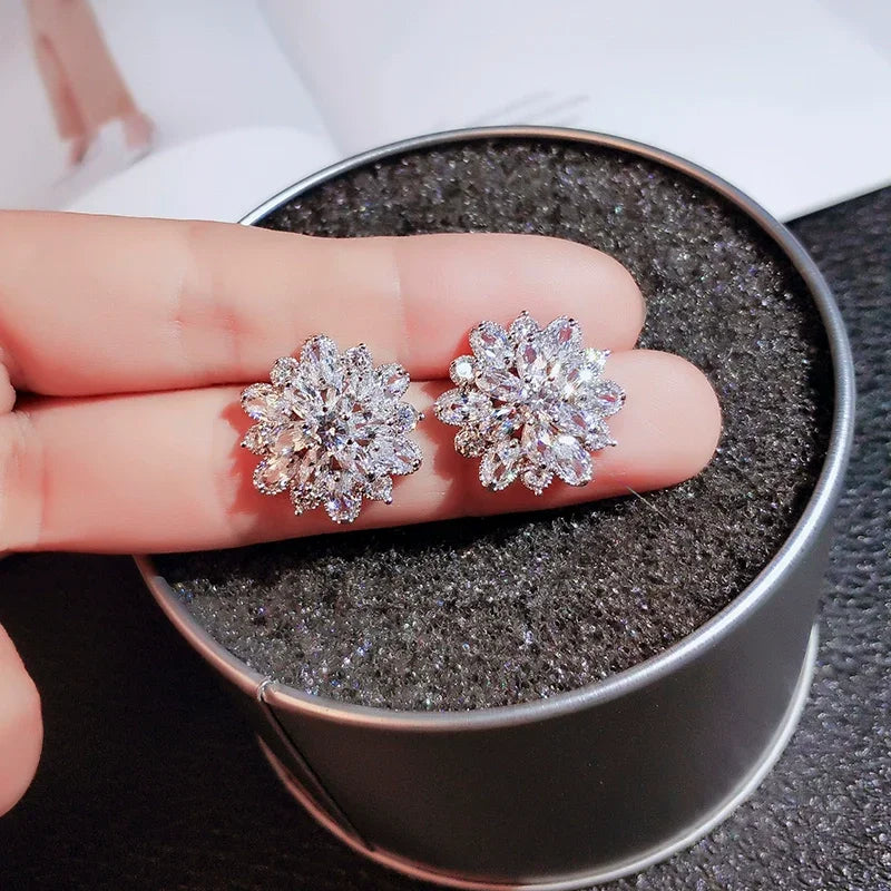 Silver Needle Snowflake Ear Stud - Empire P.E