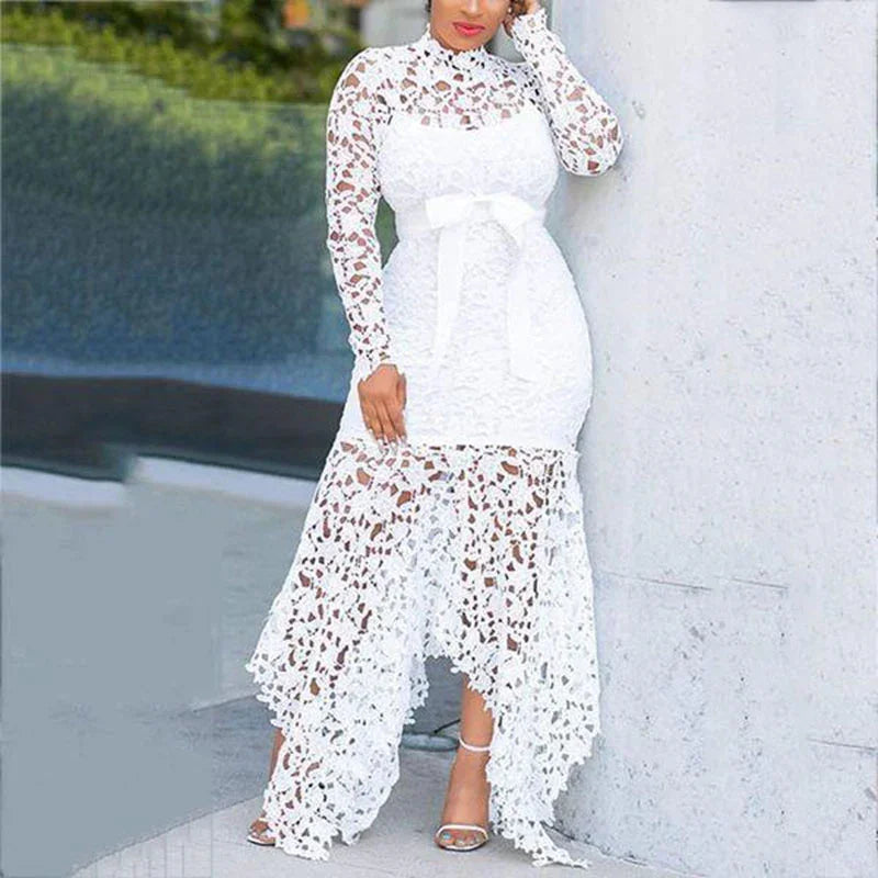 2025 New Women's  Lace  Asymmetrical Dress