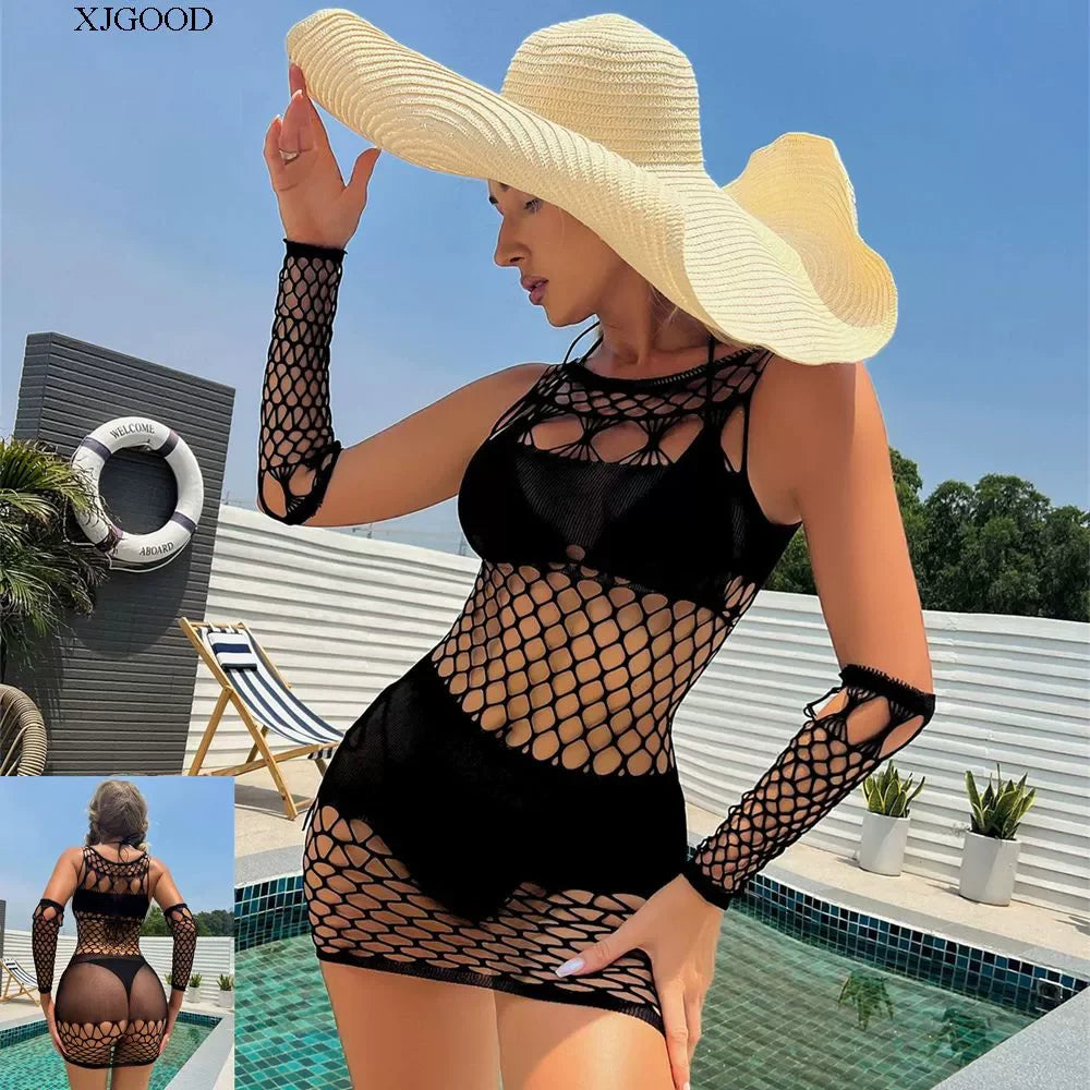 Open Back Fishnet Clothes Bodysuit - Empire P.E