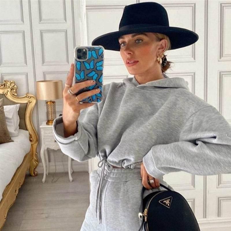 Long-sleeved Sports Casual Suit Waist Two-piece Set - Empire P.E