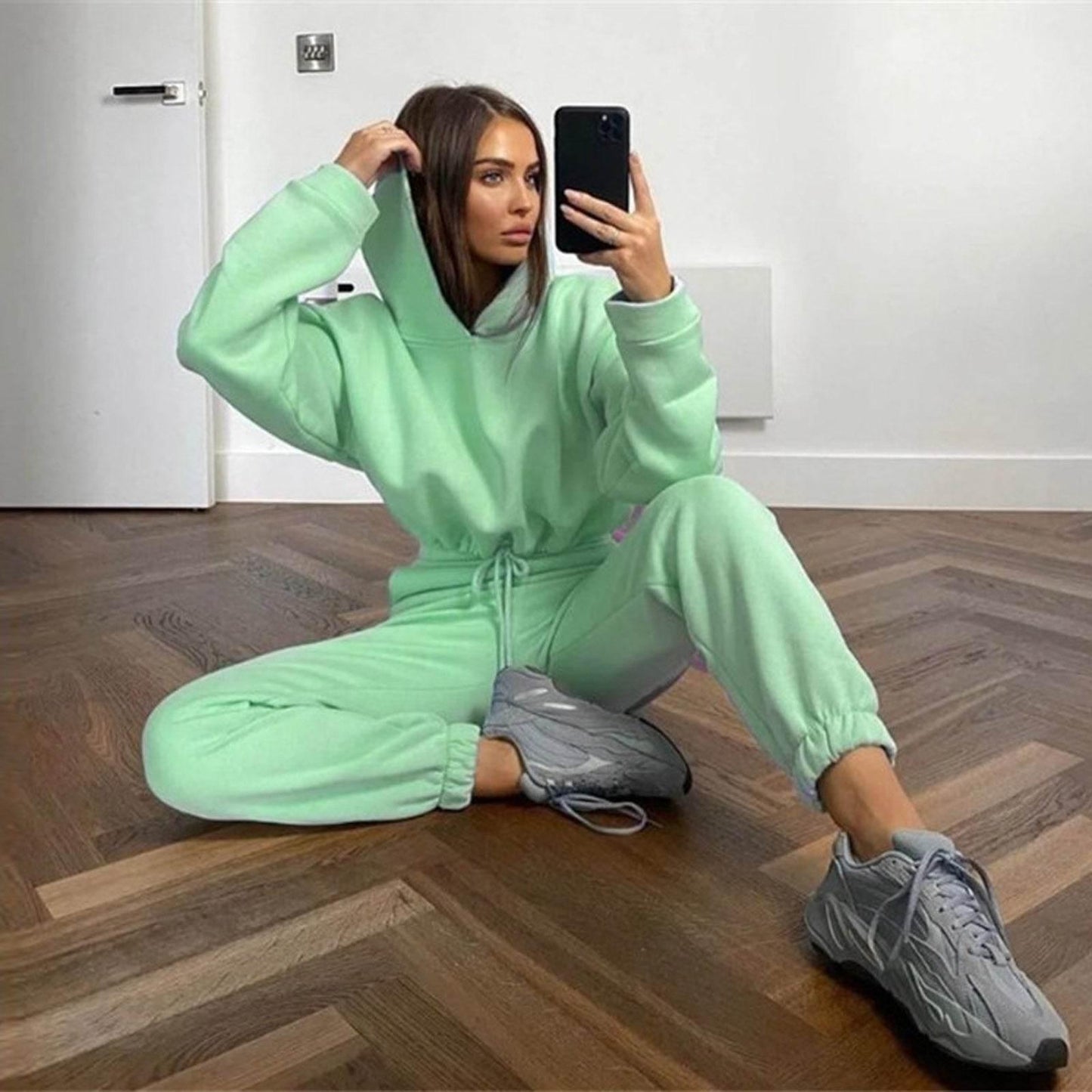 Long-sleeved Sports Casual Suit Waist Two-piece Set - Empire P.E