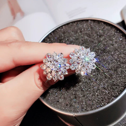 Silver Needle Snowflake Ear Stud - Empire P.E