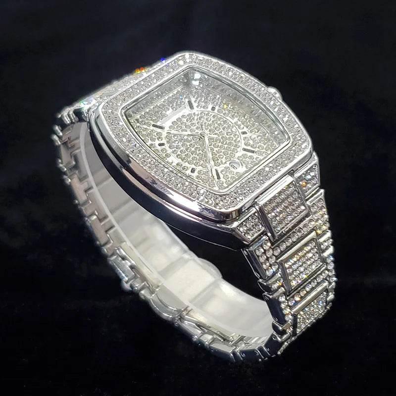 New Luxury Diamond Watch for Men Fashion Shiny Party Jewelry Watches Hip Hop Iced Out Bling Golden Relogio Masculino Dropshiping - Empire P.E