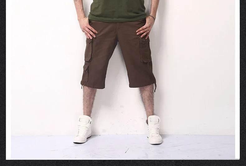 New Men's Trend Loose Large Size Cotton Shorts Multi Pocket - Empire P.E