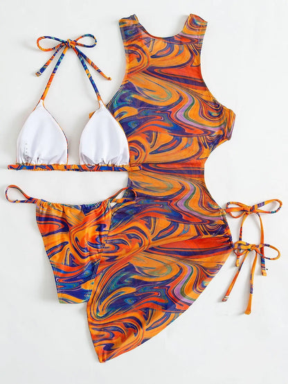 3 Pieces Bikini Set Women Leopard Halter Sexy Swimsuit 2026