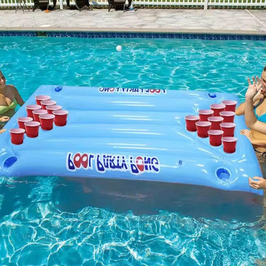 Swimming Pool Float Beer Pong Table Bar Tray Inflatable Cup Holder Swimming Pool Game Table Float Pool Games Pool Accessories - Empire P.E
