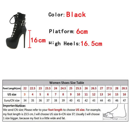 Buckle Strap 16.5 CM Extreme High Heels Platform Boots - Empire P.E