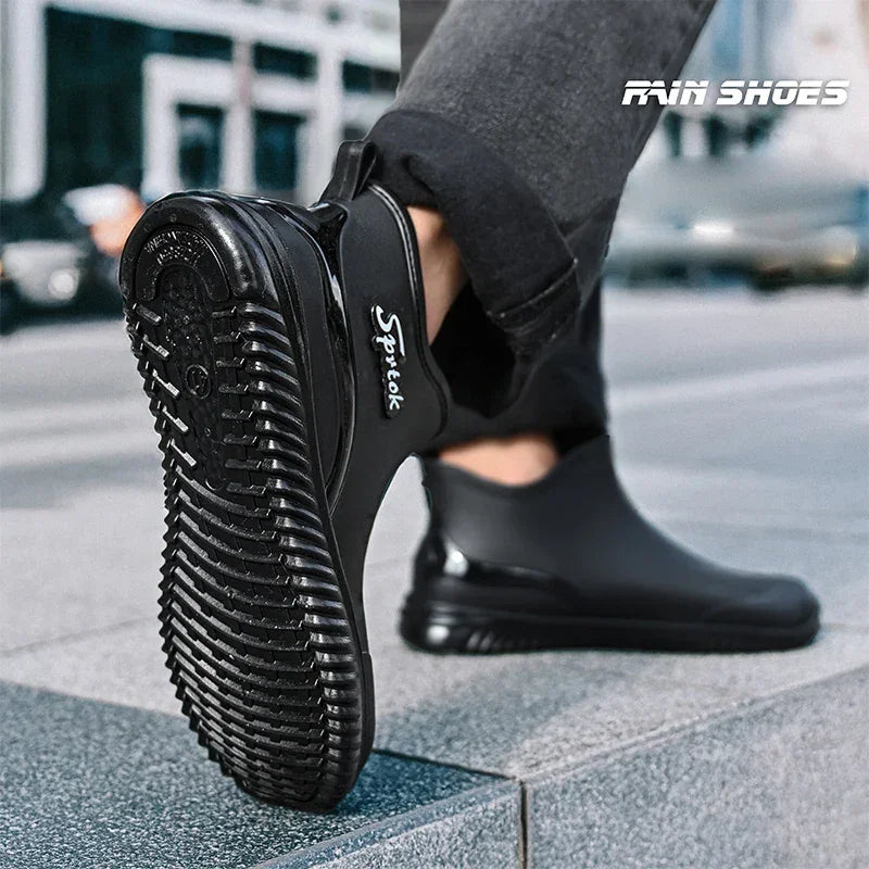 Men's Ankle Rain Boots Slip On Waterproof Shoes - Empire P.E