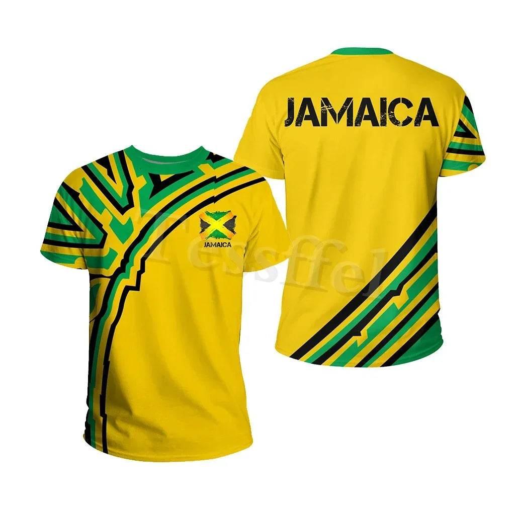Jamaica Lion Emblem Summer New Fashion 3D Printed Top T-shirt Men and Women Can Be Large Size Loose Fashion Short Sleeves - Empire P.E
