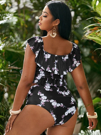 2025 Women Bikinis Set Swimwear Plus Size High Waist Floral Swimsuit