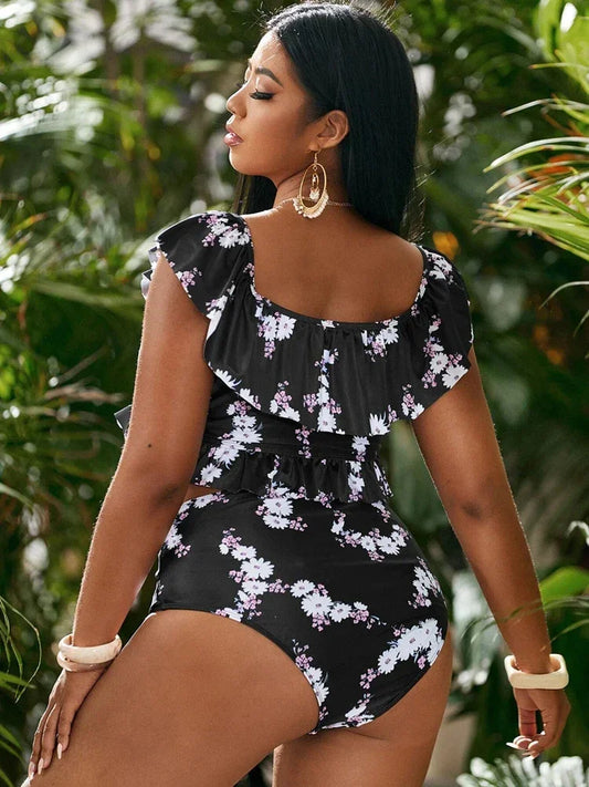 2025 Women Bikinis Set Swimwear Plus Size High Waist Floral Swimsuit