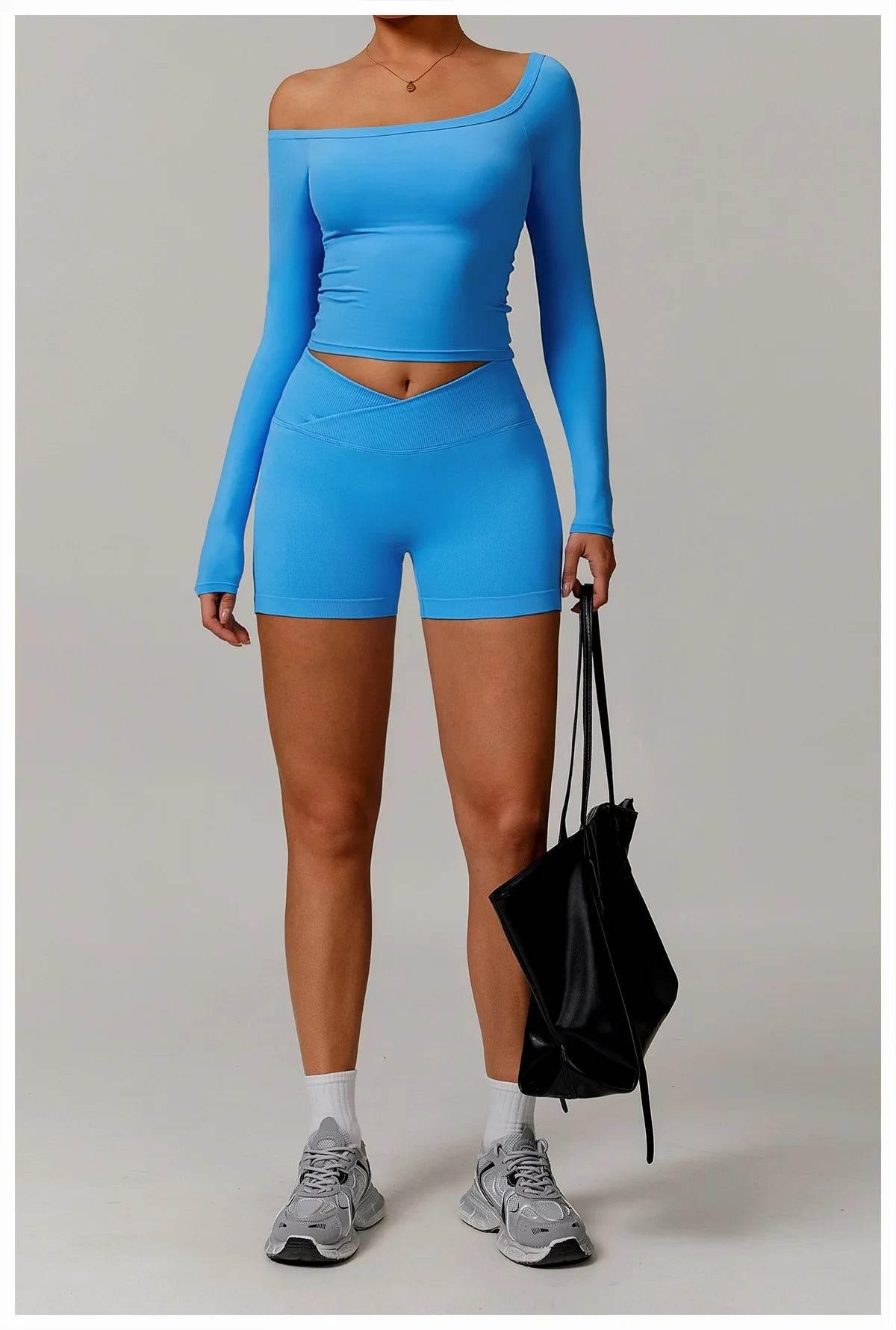 Women Yoga Shirts Crop Tops Long Sleeves Shirts for Women Yoga Sports Fitness Gym Clothing Running Workout Tops Sports Shirts - Empire P.E