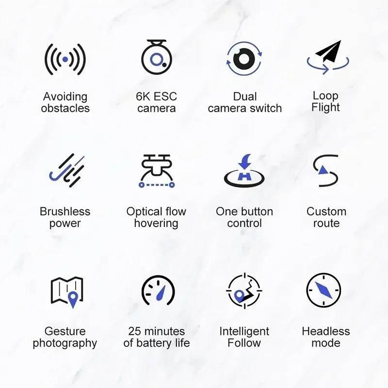 Replace Dji S2S Brushless Drone 4k Profesional 8K HD Dual Camera Obstacle Avoidance Aerial Photography Foldable Quadcopter Toy - Empire P.E