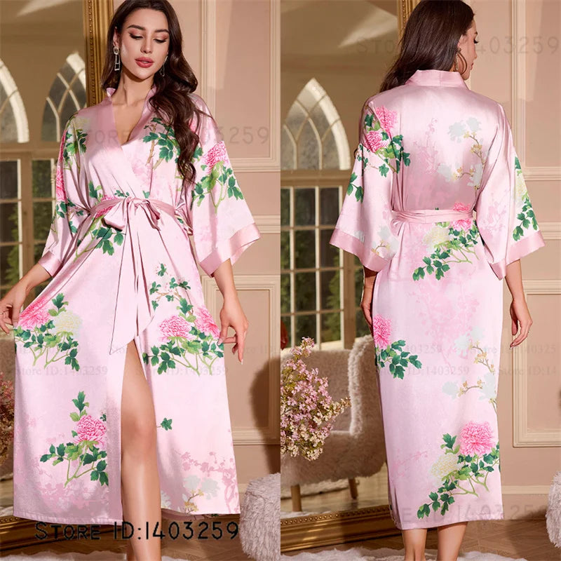 Female Long Robe Loungewear Elegant - Empire P.E