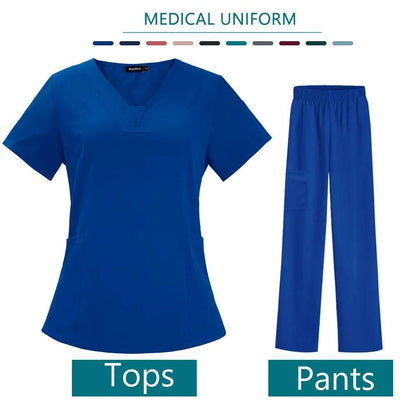 Nurse Medical Uniform High Quality Scrubs Short Sleeve Elastic Pants - Empire P.E