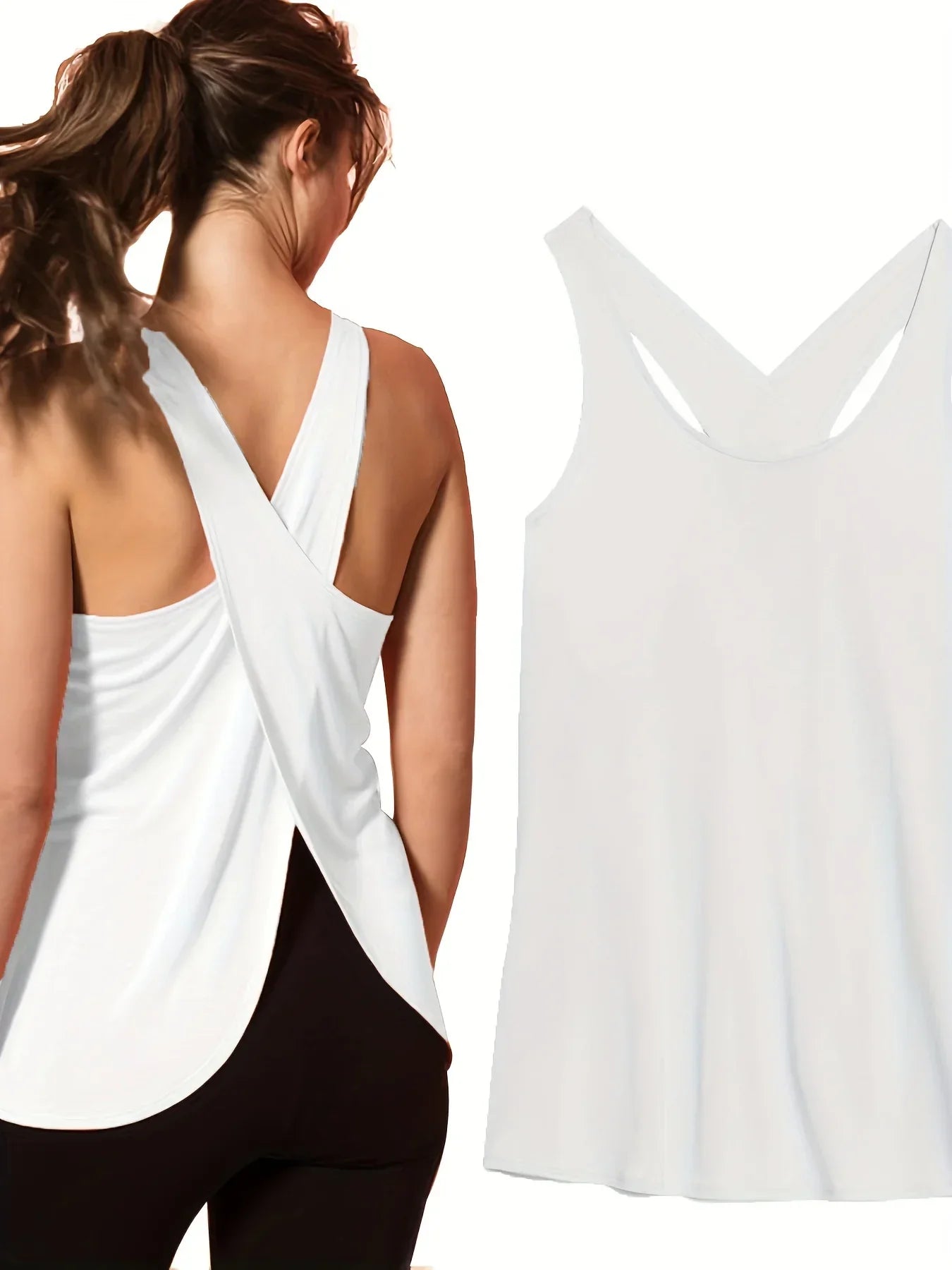 Women's Solid Wrap Back Sports Tank Tops - Empire P.E