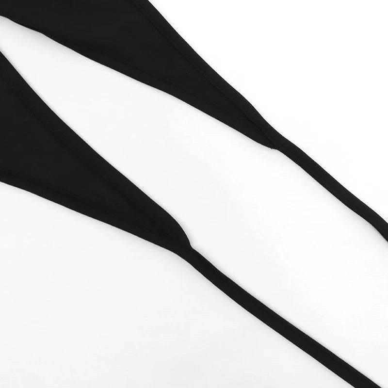 Sexy Backless Playsuits Women Sports Fitness Summer Fashion Black New Rompers Slim Casual Hollow Out Bandage Halter Playsuits - Empire P.E