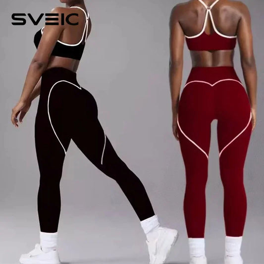 Gym Set Contrasting Color Sports Bra Suits - Empire P.E