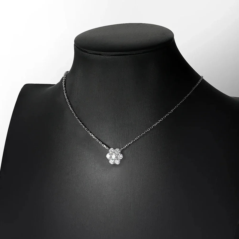 Real D Color Flower Full Moissanite Jewelry Sets - Empire P.E