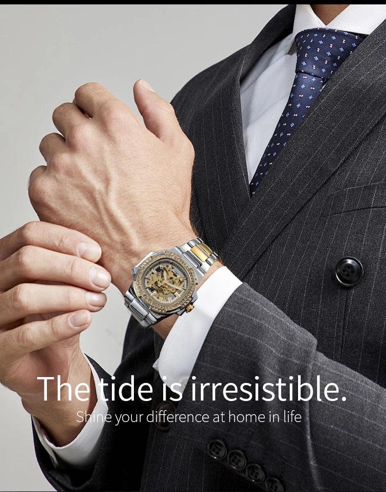 Men's luxury stainless steel watch