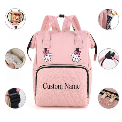 Personalized Name Mommy Bag Multi-functional Double Shoulder Storage Diaper Backpack for Outdoor Traveling Mom Gift - Empire P.E