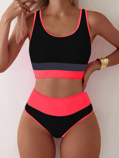 Women's Color Block Two Piece Swimsuit