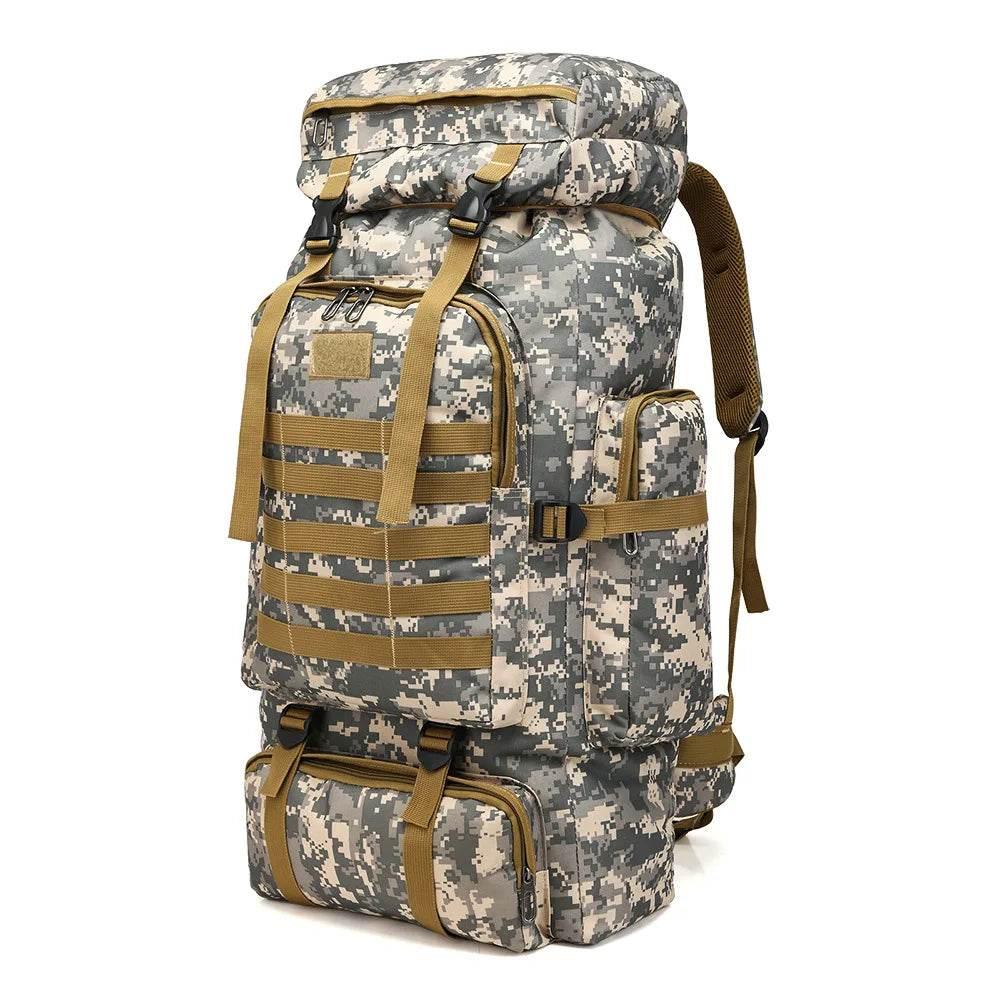 80L Waterproof Molle Camo Tactical Backpack Military Army Hiking Camping Backpack Travel Rucksack Outdoor Sports Climbing Bag - Empire P.E