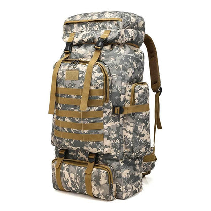 80L Waterproof Molle Camo Tactical Backpack Military Army Hiking Camping Backpack Travel Rucksack Outdoor Sports Climbing Bag - Empire P.E