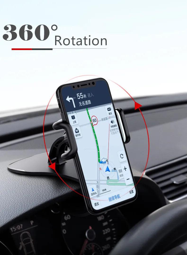 360 Rotatable Car Phone Holder Universal Cell Phone Stands Car Rack Dashboard Support for Auto Grip Mobile Phone Fixed Bracket - Empire P.E