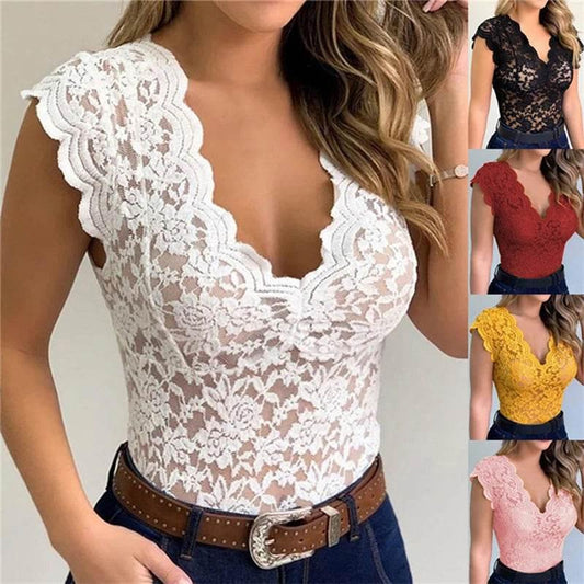 Women Summer Sexy Lace Crochet Cardigan Casual Solid Color Tops - Empire P.E