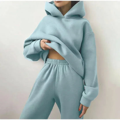 2023 Trend Casual Fashion Thickened Long-sleeved Sweater Pants Two-piece Suit