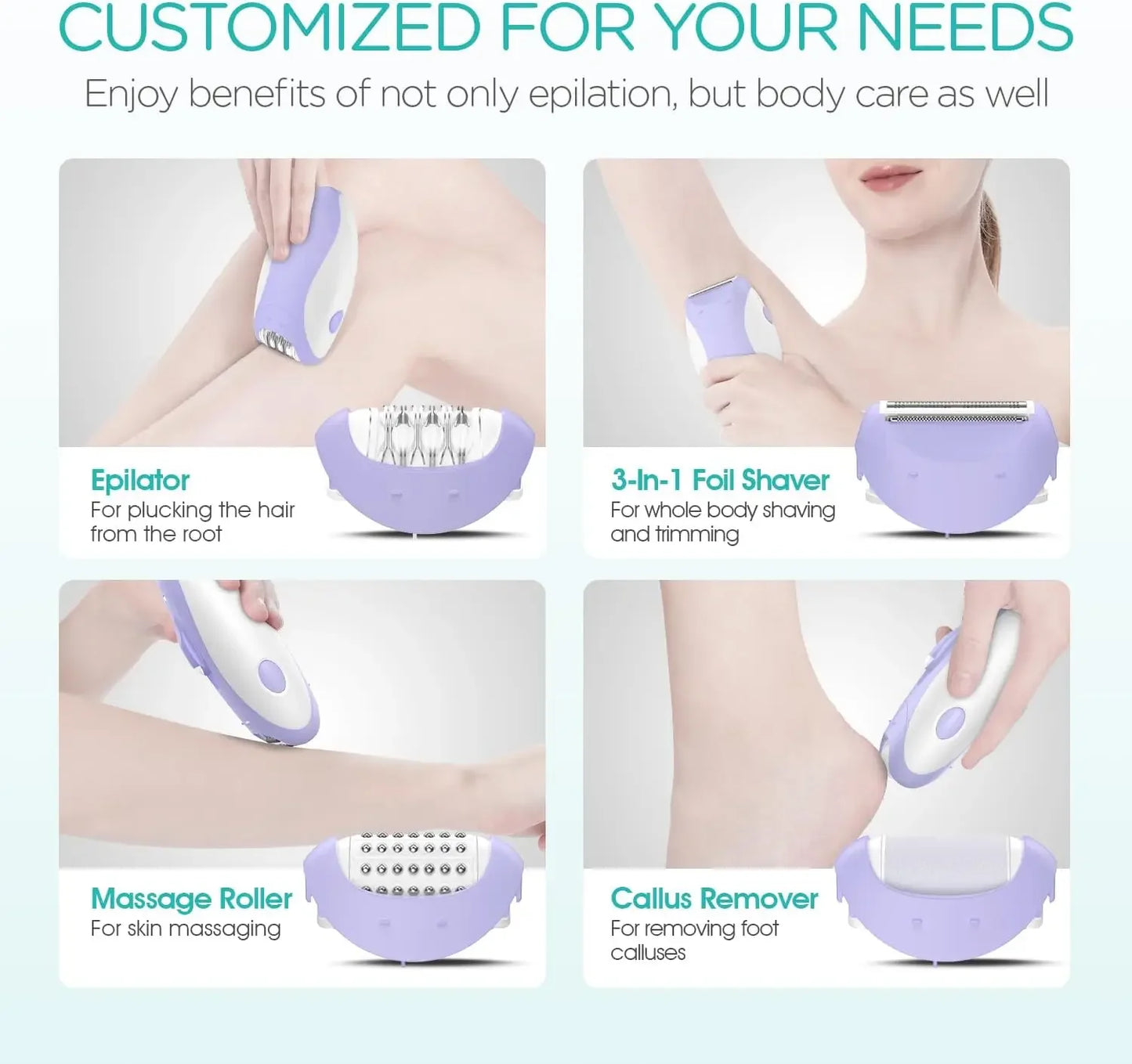4in1 Women Epilator Electric Shaver Rechargeable - Empire P.E