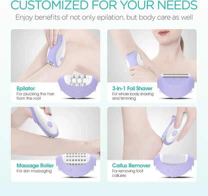 4in1 Women Epilator Electric Shaver Rechargeable - Empire P.E