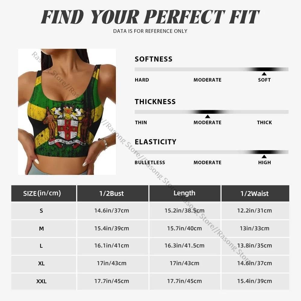 Sports Bra Women Running Yoga Clothes Vest Jamaica Kingdom Flag Gathering Fitness Vest - Empire P.E