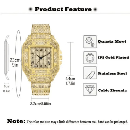 Classic Luxury Business Men's Steel Strap Square - Empire P.E