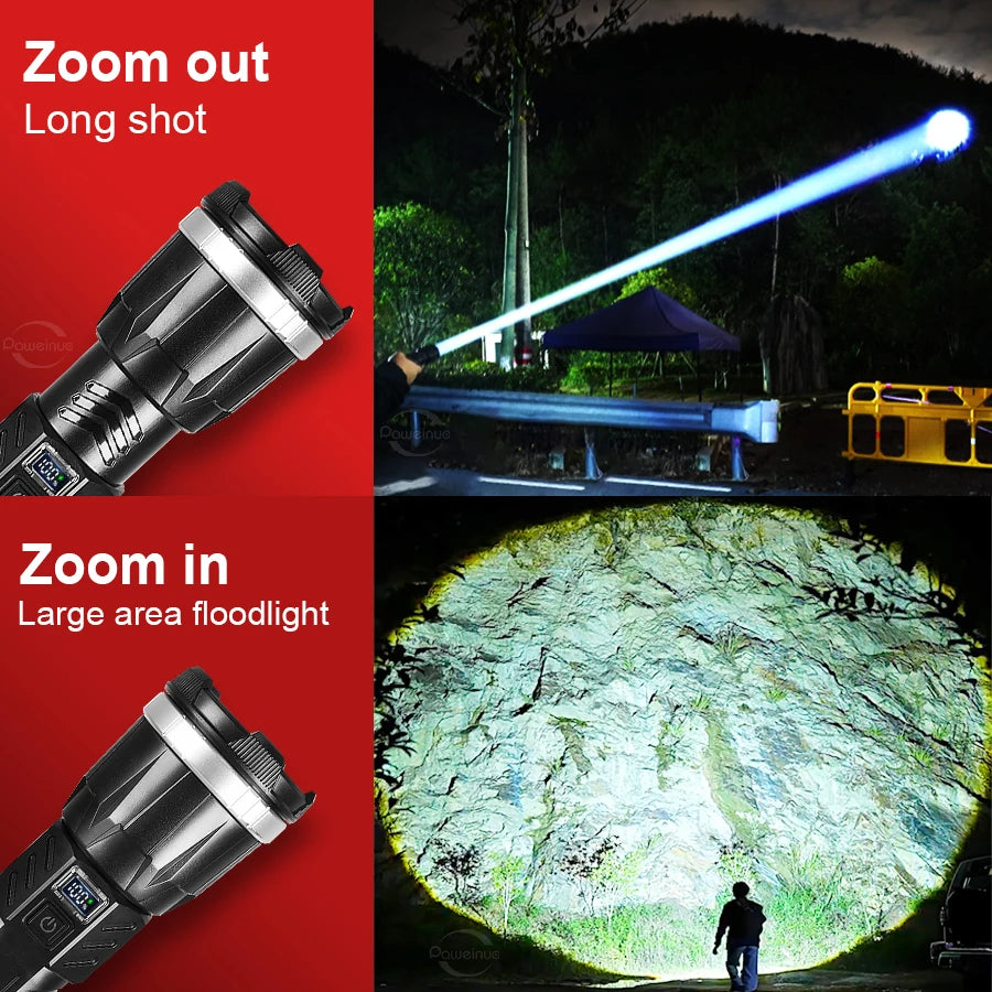 Super Powerful Flashlight Built-in 3*18650 High Power Torch