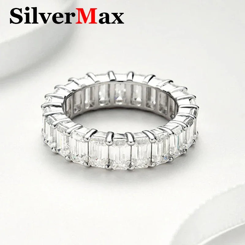 [ Moissanite Rings ] Emerald Oval Moissanite Diamond Rings For Women S925 Sterling Silver - Empire P.E