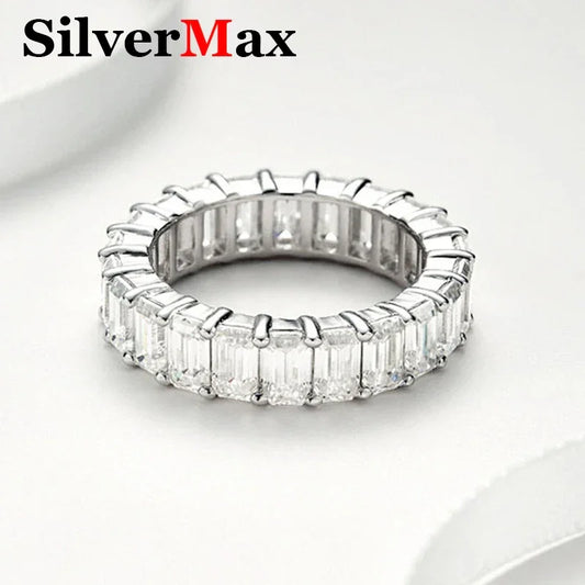 [ Moissanite Rings ] Emerald Oval Moissanite Diamond Rings For Women S925 Sterling Silver - Empire P.E