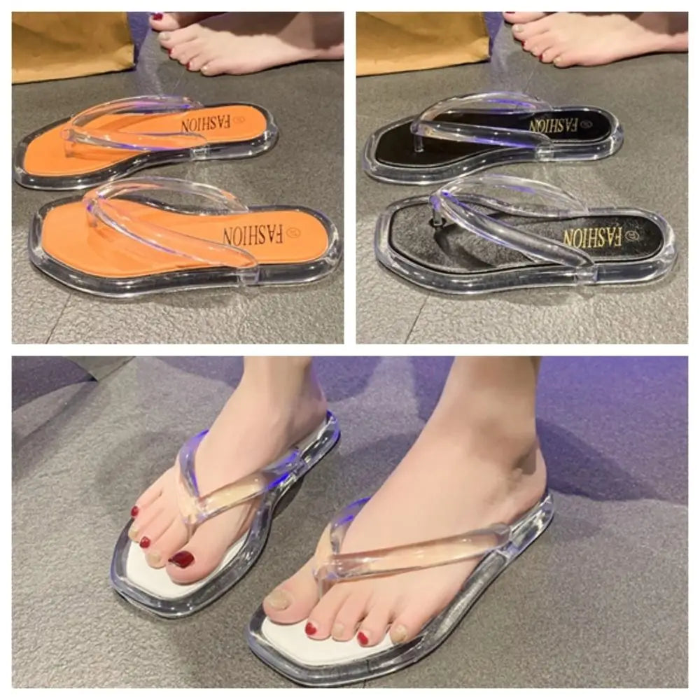 Fashion Transparent Flip Flops