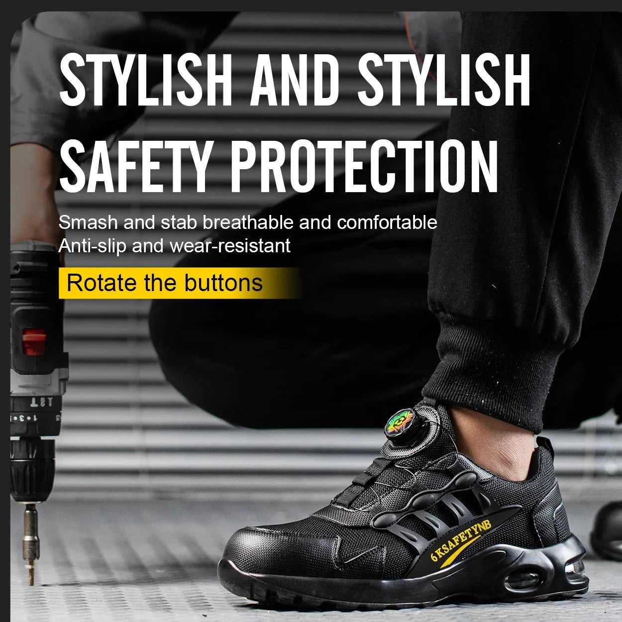 Rotary Buckle Work Protective Shoes