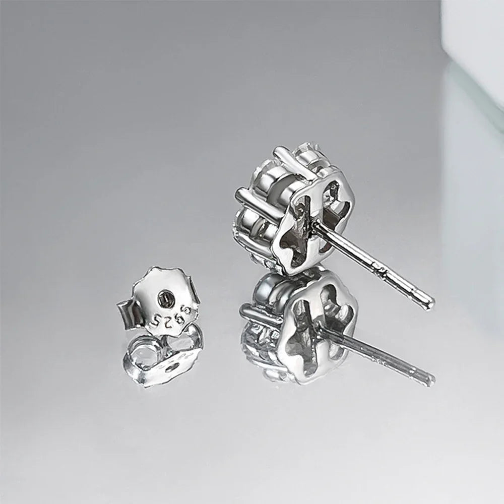 Real D Color Flower Full Moissanite Jewelry Sets - Empire P.E