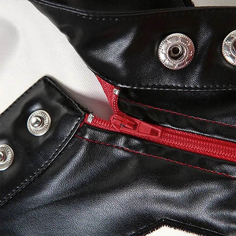 Streetwear Fashion Women Faux Leather New Jacket Letter Print Autumn Casual Sporty Wild Streetwear Uniform Trend Lady Crop Coat - Empire P.E