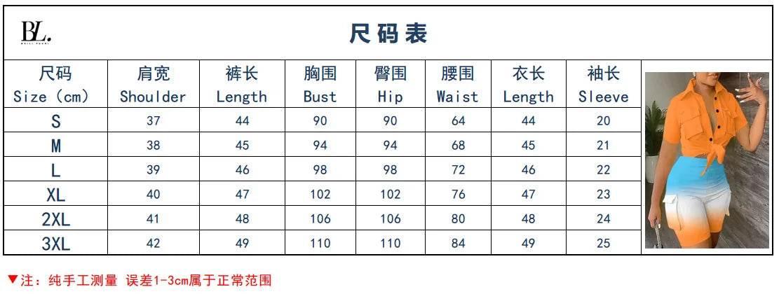 Pant Sets Women Printed Short Sleeved Shirt, 2-piece Suit With Pockets, Shoelace Top, Shorts, Thin Handbag, Summer - Empire P.E