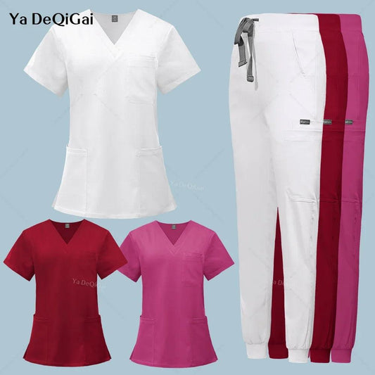 Men Women's Medical Nurse Uniform Surgical Scrubs Set Clinical Nursing Workwear Pet Clothes Lab Suit Veterinaria Spa Accessories - Empire P.E